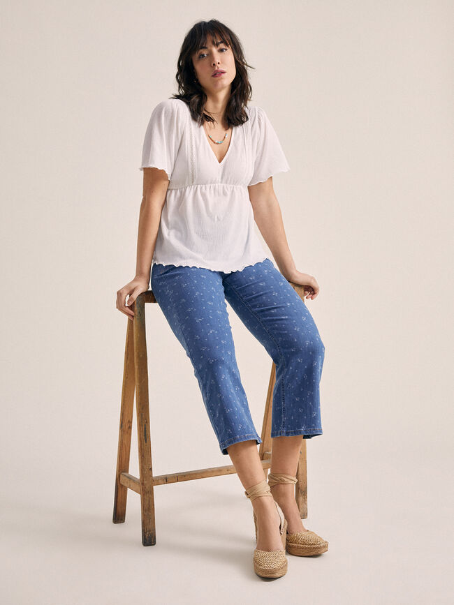 Blusa detalle calado Blanco Optico