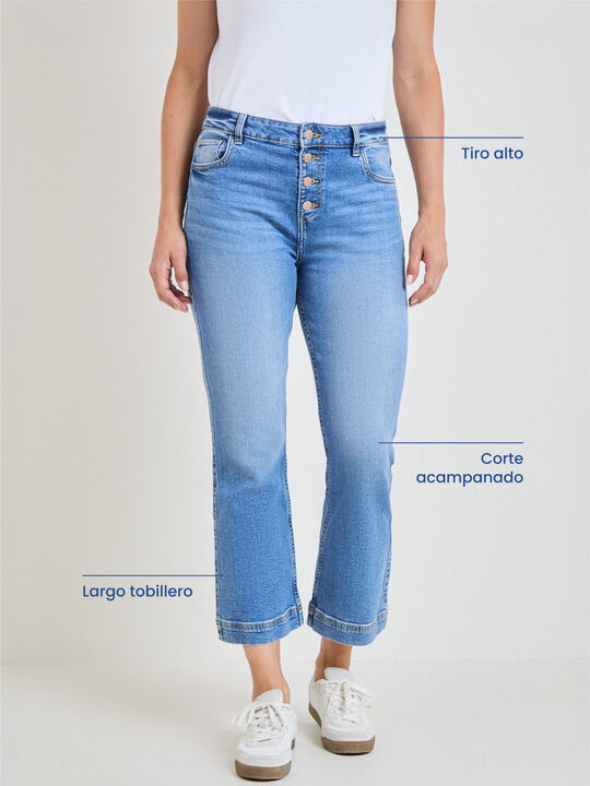 PANTALON DENIM ACAMPANADO Mid blue image number null