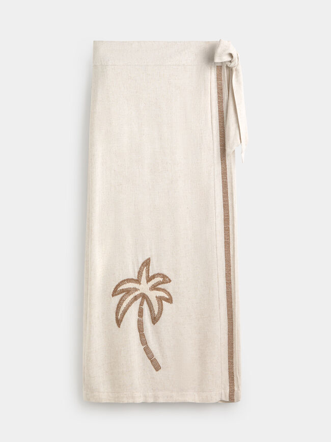 FALDA PAREO BORDADO Crudo