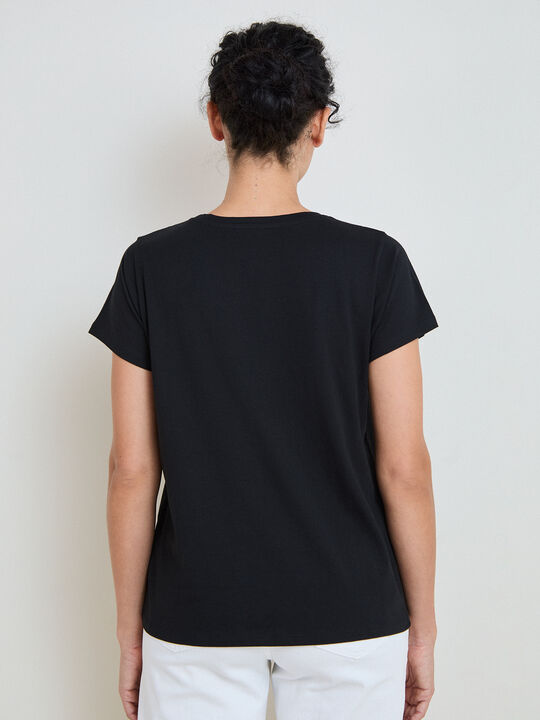 CAMISETA LAZO PERLAS Negro image number null