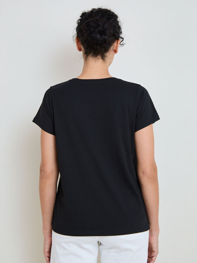 CAMISETA LAZO PERLAS Negro
