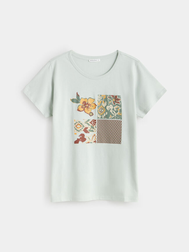 CAMISETA POSICIONAL CUADRO Verde Agua Clar