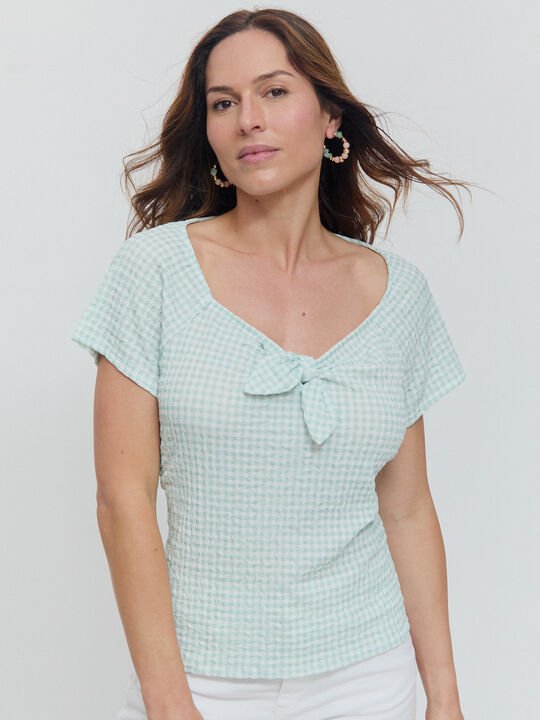 CAMISETA NUDO VICHY Verde image number null