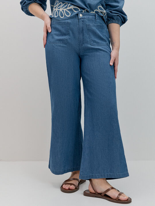PANTALON CULOTTE Mid blue image number null