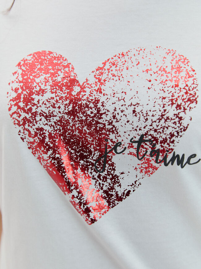 CAMISETA CORAZ&Oacute;N BRILLANTE Blanco Optico