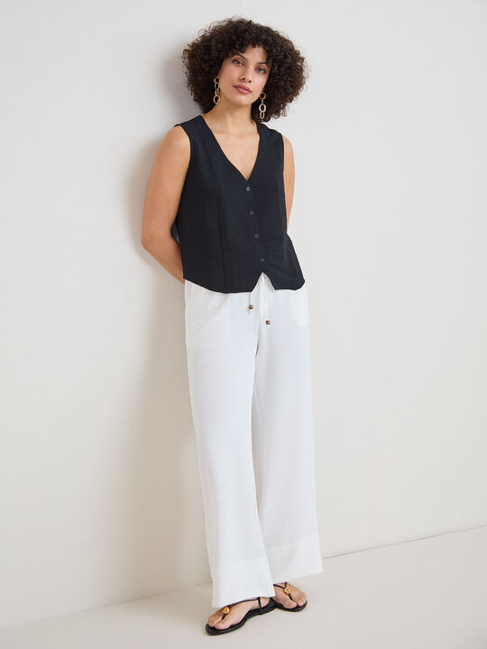 PANTALON ANCHO CINTUR&Oacute;N Blanco Optico image number null