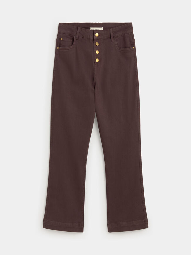 PANTALON DENIM ACAMPANADO Marron Medio