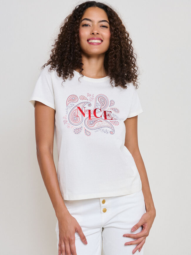 CAMISETA PAISLEY BRILLANTE Crudo