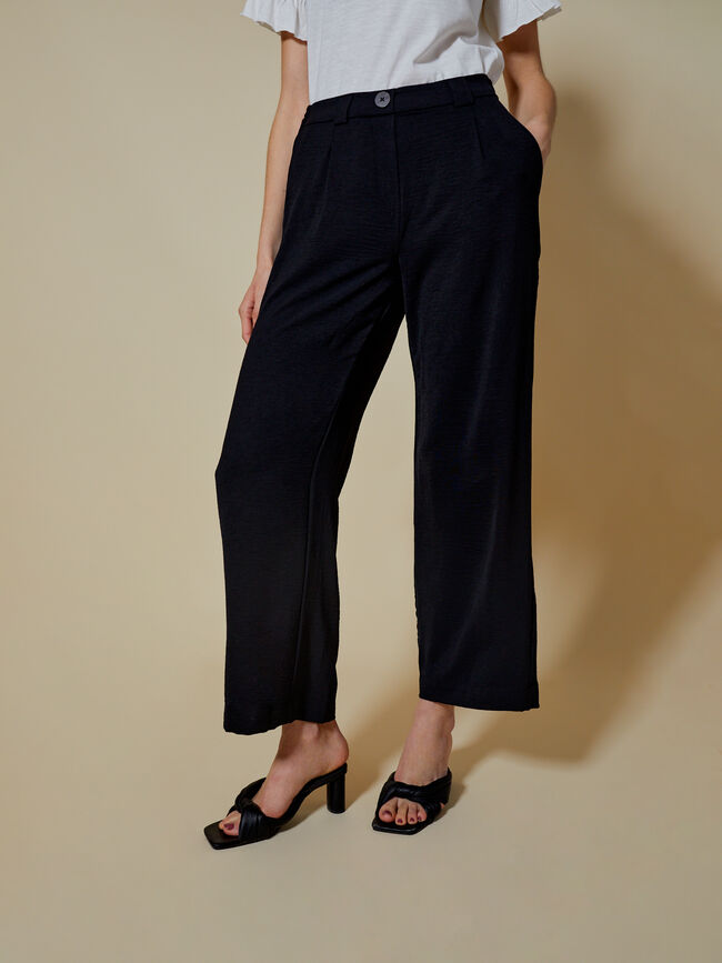 Pantalón palazzo fluido Negro