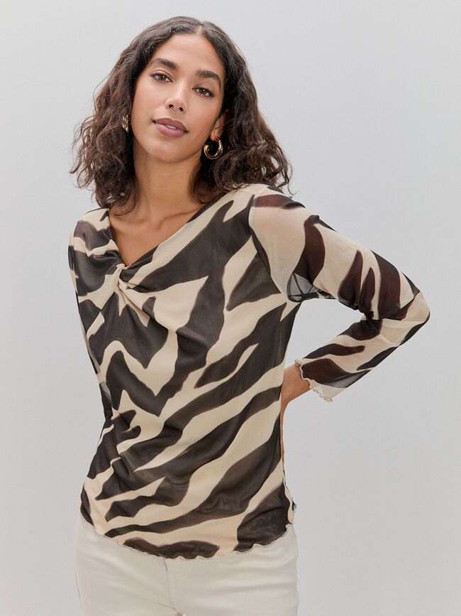 CAMISETA DETALLE FRUNCE Estampado 1