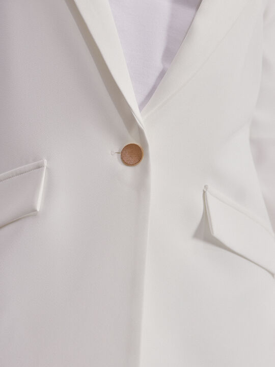 Blazer basica con forro Blanco Hueso image number null