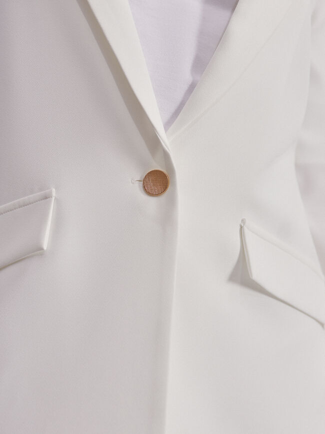 Blazer basica con forro Blanco Hueso