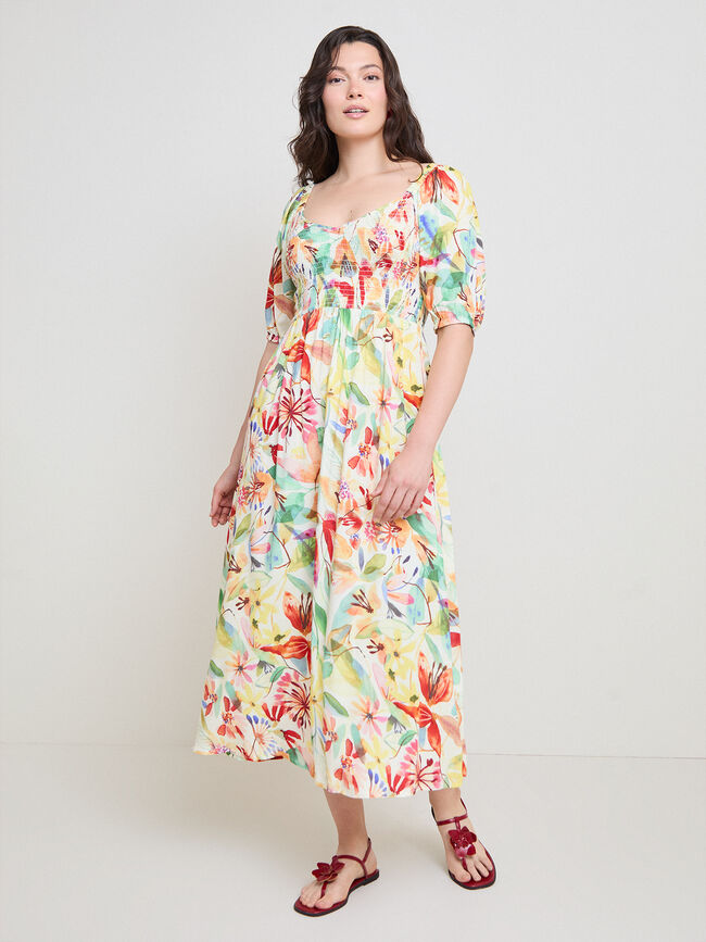 VESTIDO GOMA CANILLA Rojo