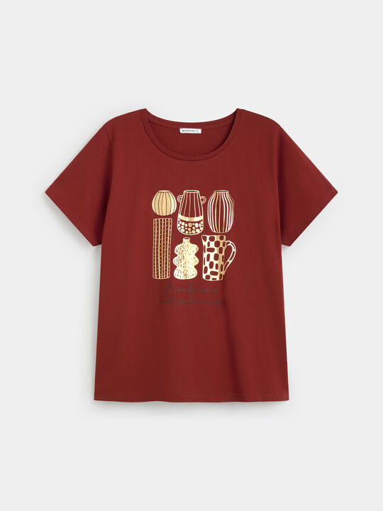 CAMISETA JARRONES BRILLANTES Chocolate image number null