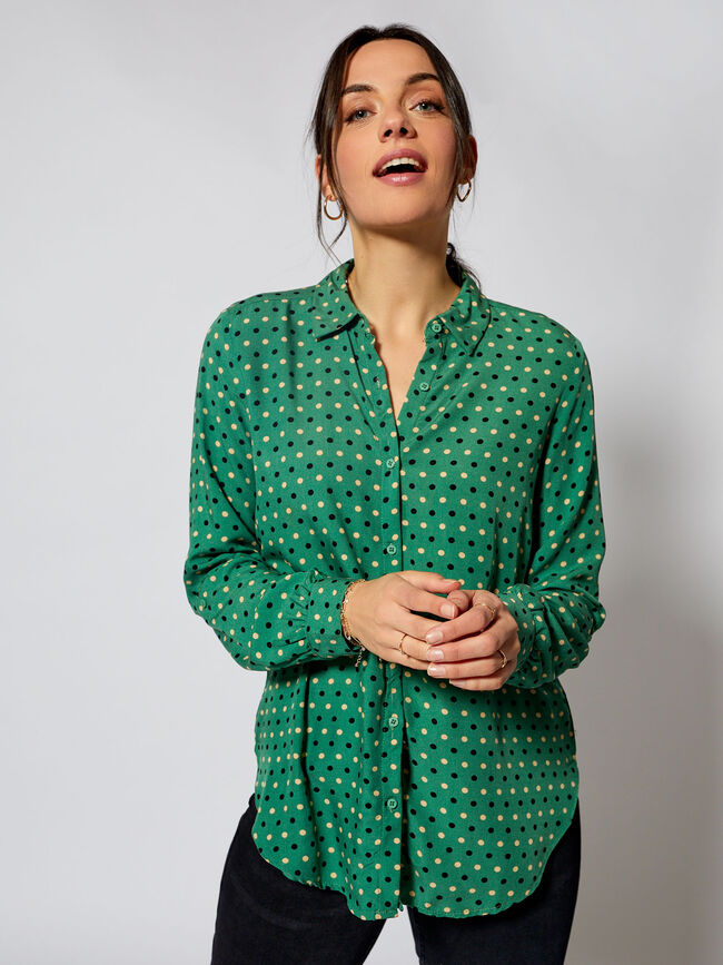 blusa visco print Verde Viridian