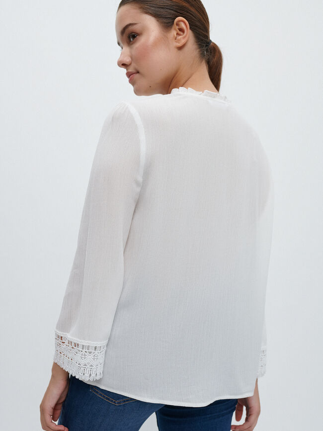 BLUSA PUNTILLA Blanco Hueso