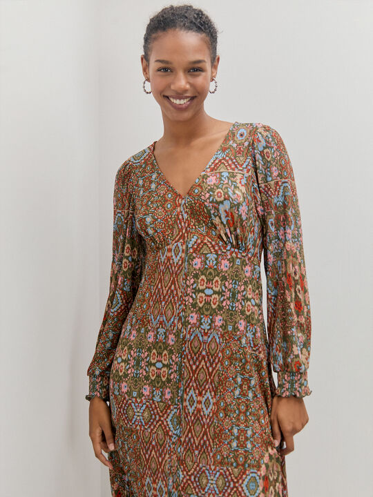 VESTIDO LARGO ESTAMPADO Estampado 1 image number null