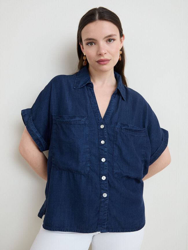 BLUSA FLUIDA INDIGO Azul Marino