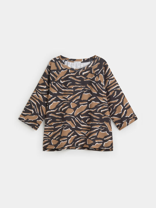 CAMISETA RANGLAN ESTAMPADA Negro image number null