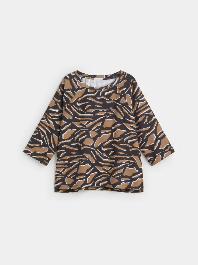 CAMISETA RANGLAN ESTAMPADA Negro