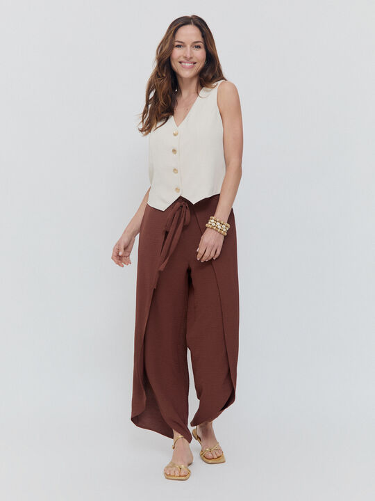 PANTALON PAREO LAZADA Marron chocolat image number null