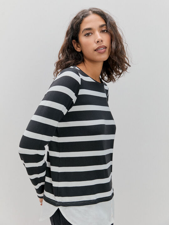 CAMISETA CON FALD&Oacute;N RAYAS Rayas 1 image number null