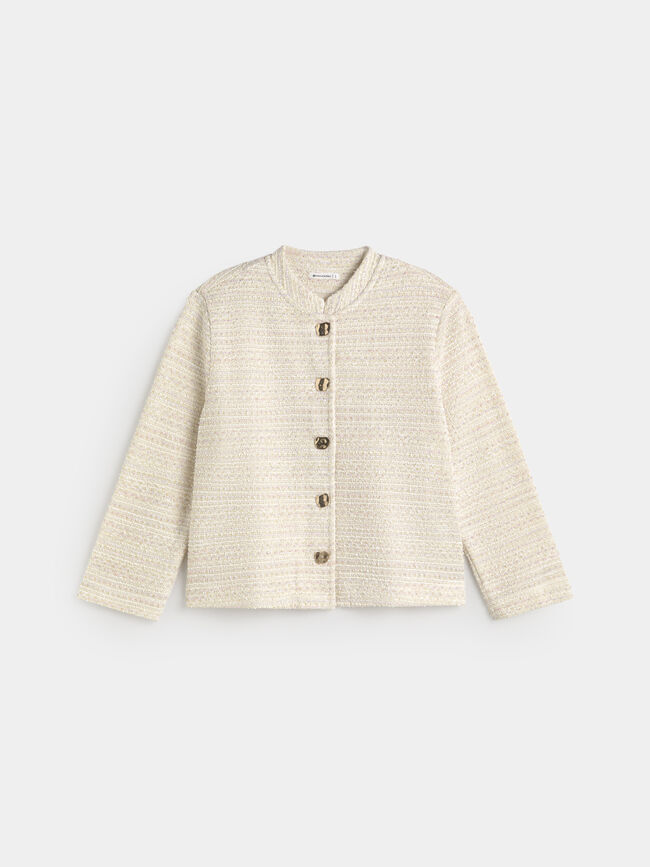CHAQUETA TWEED C/MAO Crudo