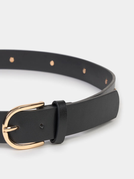 CINTUR&Oacute;N DETALLE CORAZONES Negro image number null