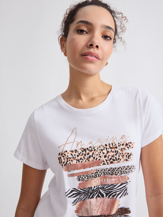 CAMISETA POSICIONAL PINCELADAS Blanco Optico image number null