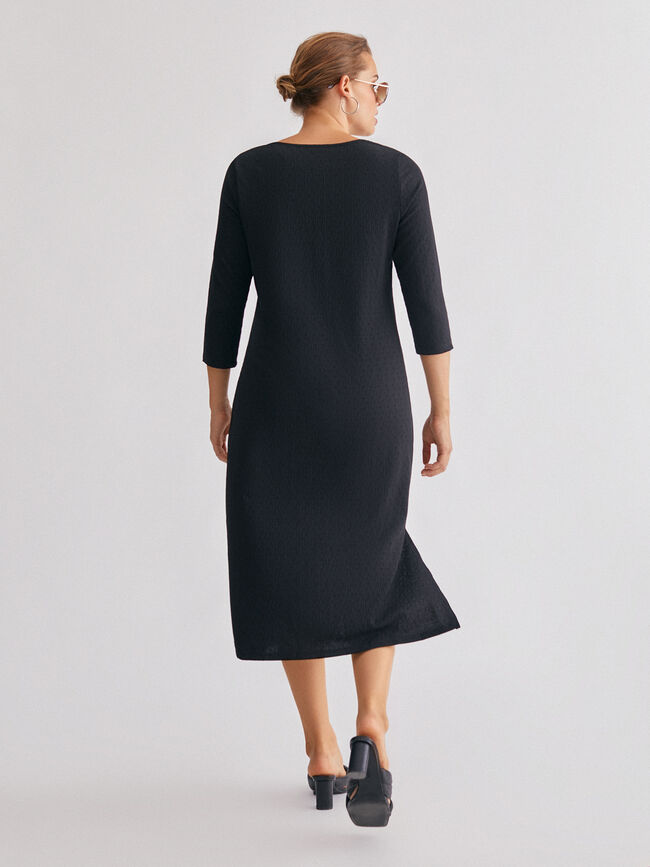 Vestido anilla en escote Negro