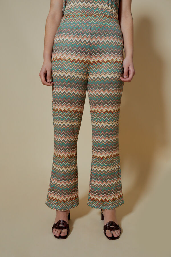 PANTALON FLARE ESTAMPADO Crudo