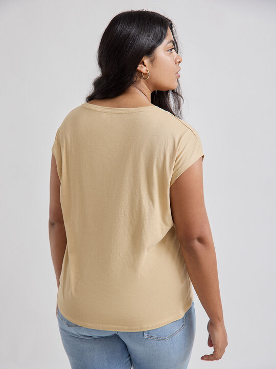 CAMISETA POSICIONAL FLORES Camel Claro image number null
