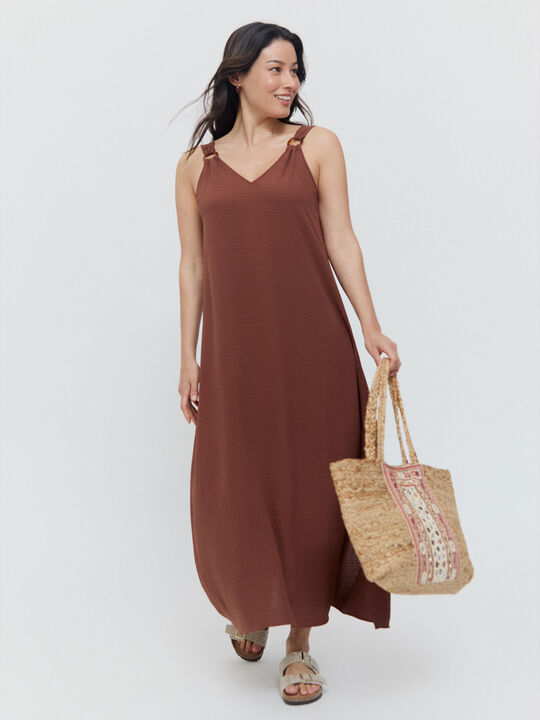 VESTIDO ANILLAS TIRANTE Marron chocolat image number null