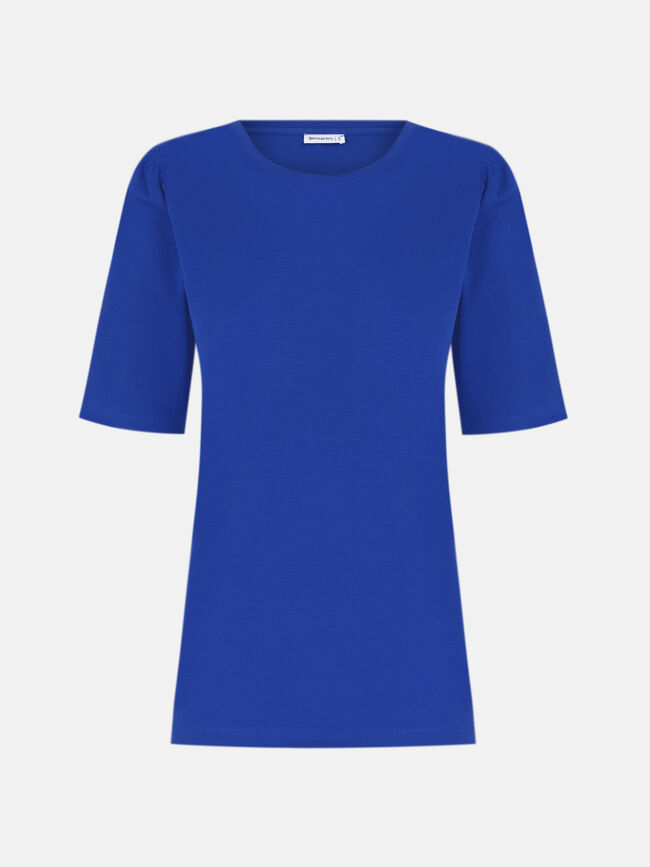 CAMISETA FRUNCIDO EN HOMBRO Azul Real
