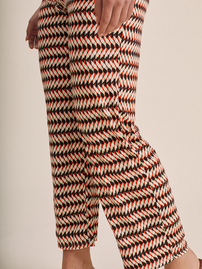 Pantalon flare estampado Crudo