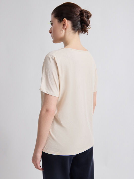 CAMISETA POSICIONAL GEOMETRICO Crudo image number null