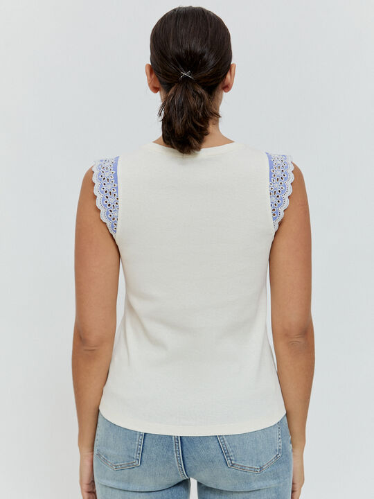 TOP BORDADO Blanco Optico image number null