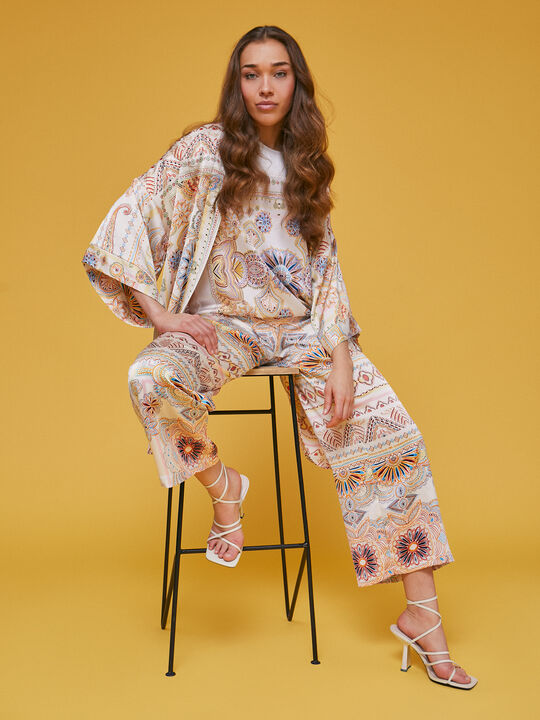 Kimono estampado Crudo Claro image number null