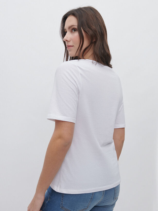 CAMISETA ALGODÓN NUDO Blanco Optico