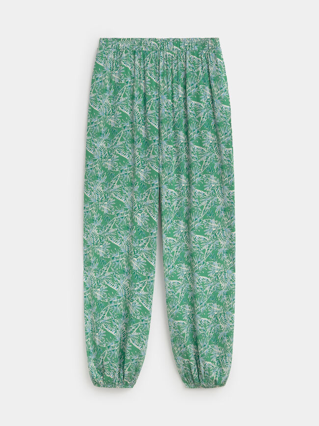 PANTAL&Oacute;N BOMBACHO ESTAMPADO Hoja