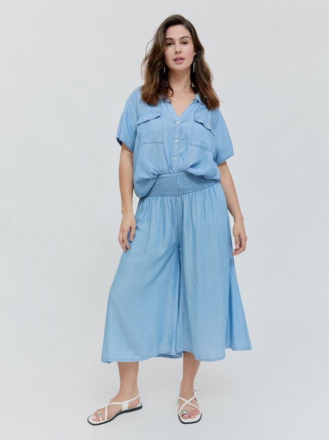 PANTALON CINTURILLA ELÁSTICA Mid blue