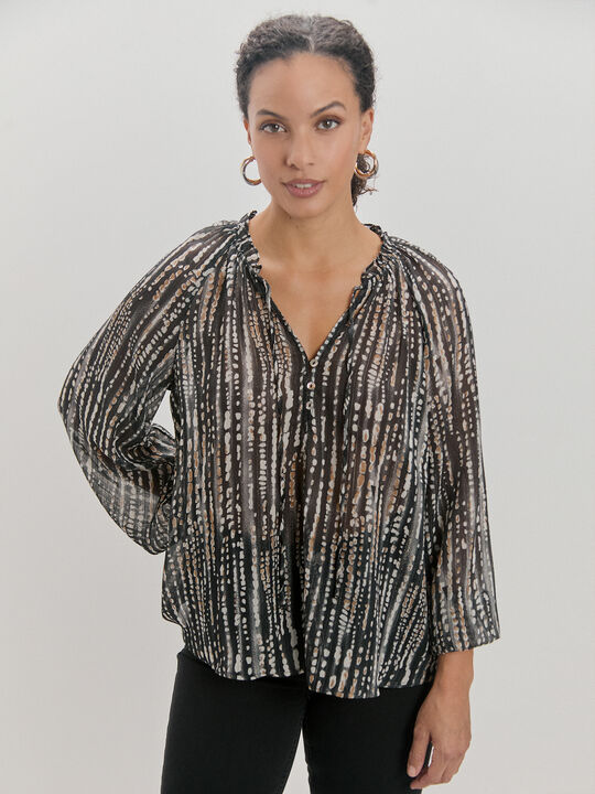 BLUSA ESTAMPADA Negro image number null