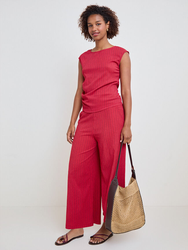 PANTAL&Oacute;N RAYA ROJA Rojo