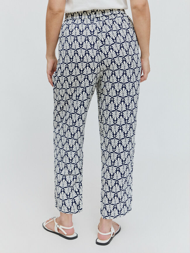 PANTALON FLUIDO ESTAMPADO Azul Noche