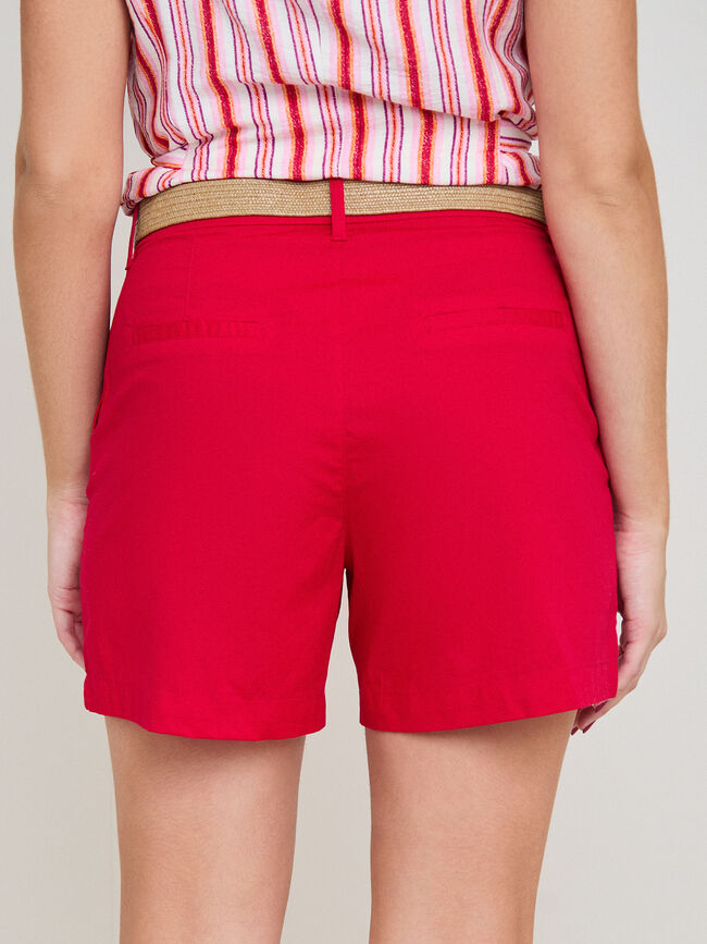 PANTAL&Oacute;N CORTO CINTUR&Oacute;N Rojo