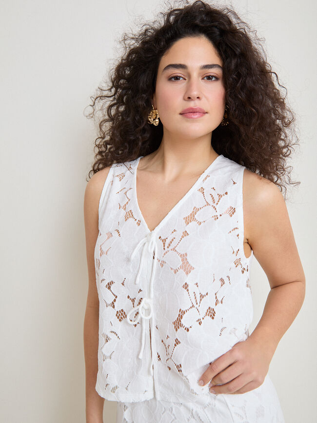 CHALECO BORADADO Blanco Optico