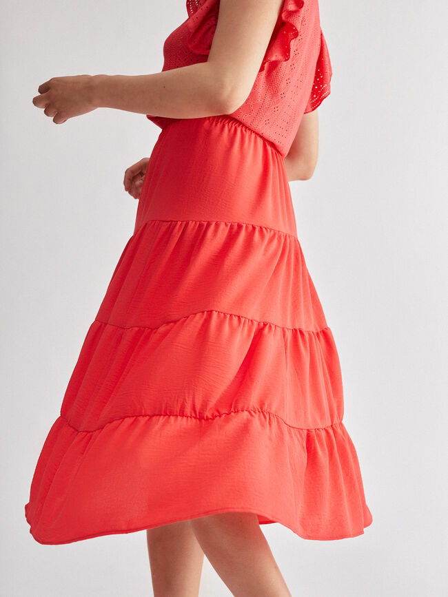 Falda detalle volantes Coral