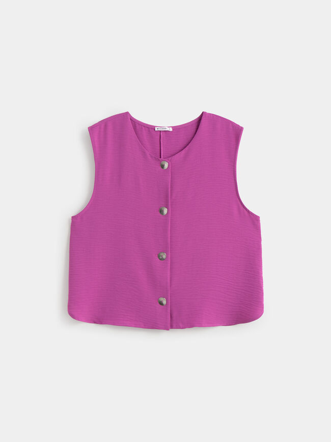 CHALECO BOTON RELIEVE Violeta