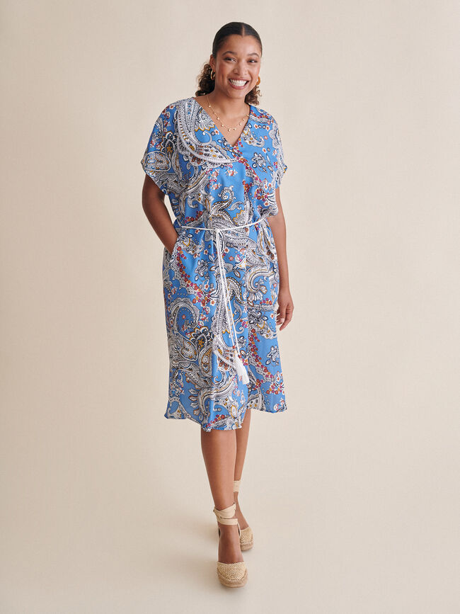 Vestido túnica estampado Crudo