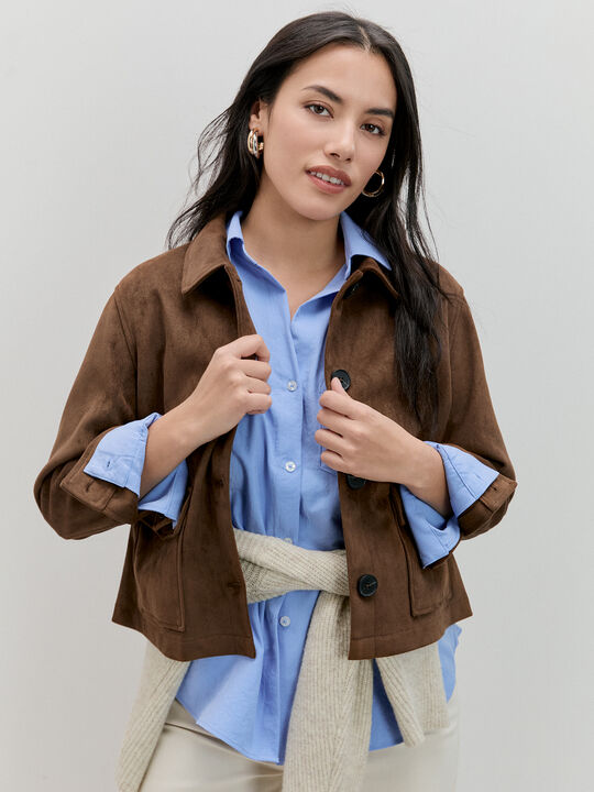 CHAQUETA FLUIDA ANTELINA Marron Medio image number null